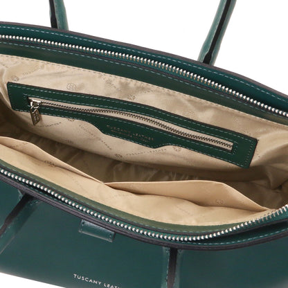 TL Bag - Structured leather handbag with shoulder strap