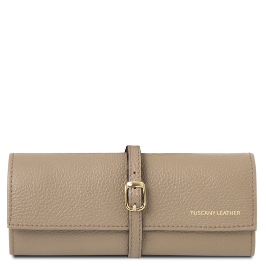 Soft leather jewellery case