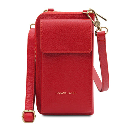 TL Bag - Portafoglio in pelle con tracolla - porta telefono