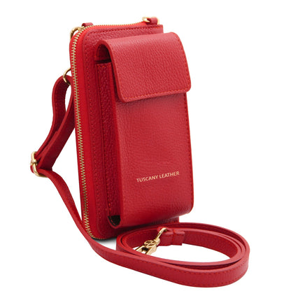 TL Bag - Portafoglio in pelle con tracolla - porta telefono