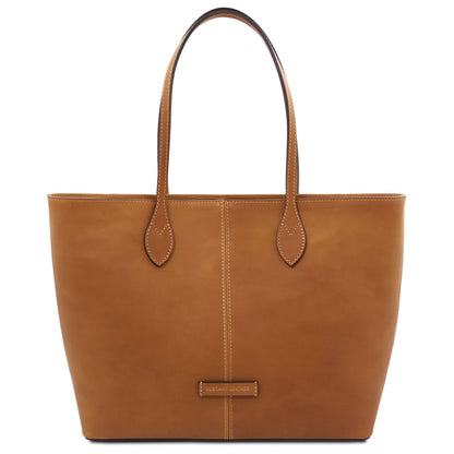 Essenza - Long handle leather tote bag | TL142612
