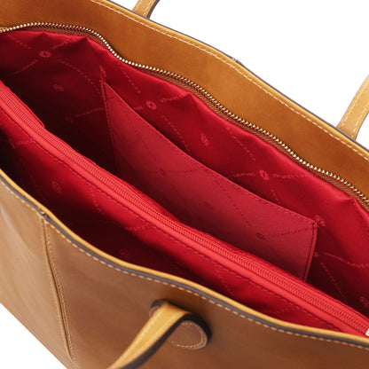 Essenza - Long handle leather tote bag | TL142612