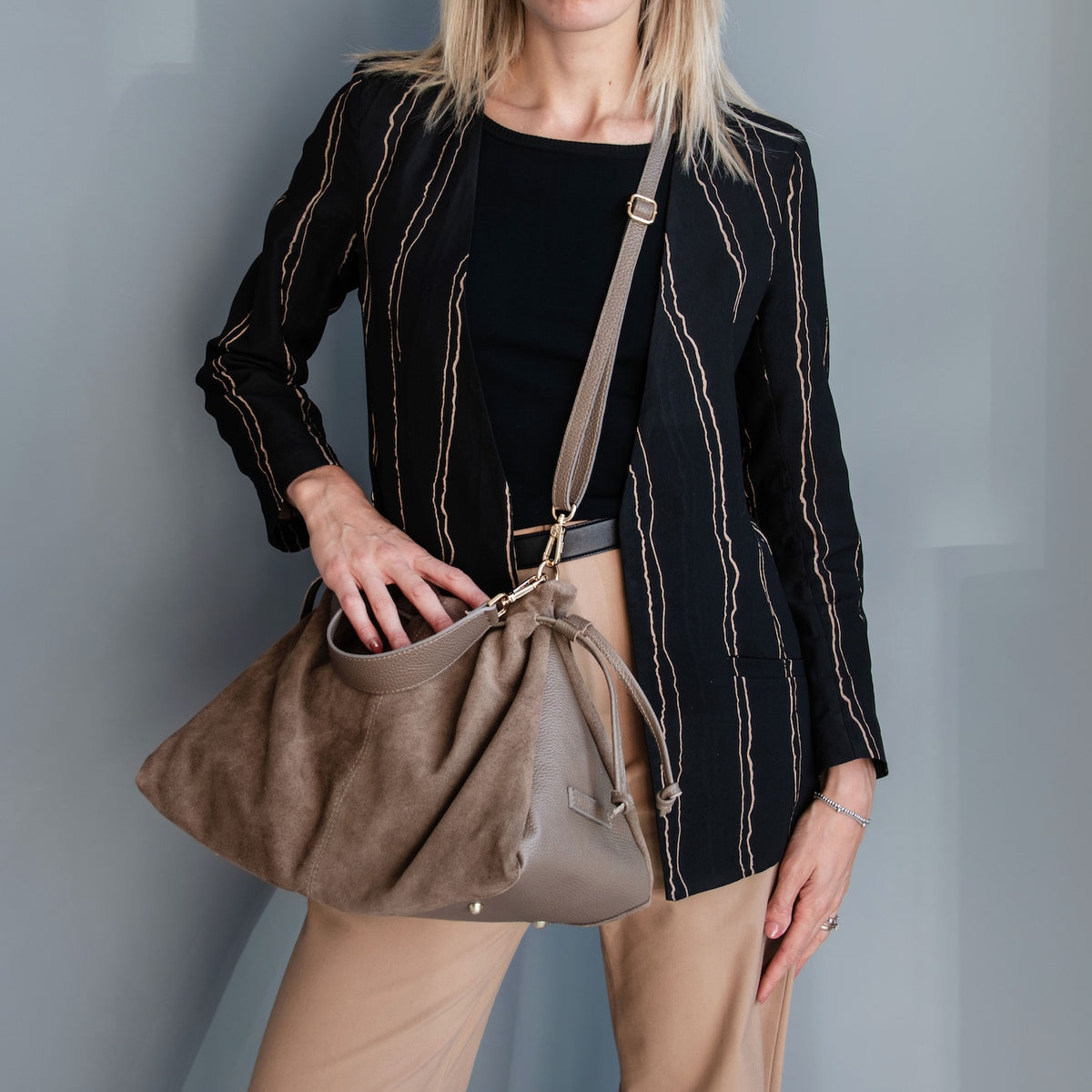 Allure - Sac cabas seau en daim souple - TL142614