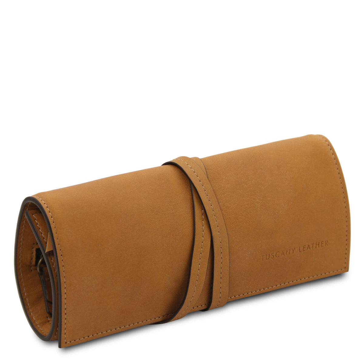 Estuche enrollable de cuero para joyas en cuero de curtido vegetal | TL142625