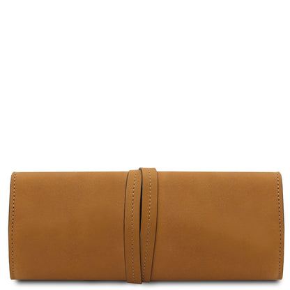 Estuche enrollable de cuero para joyas en cuero de curtido vegetal | TL142625