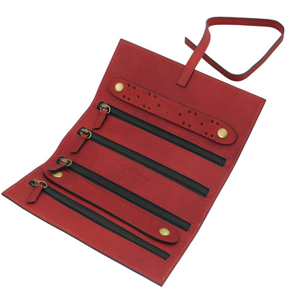 Estuche enrollable de cuero para joyas en cuero de curtido vegetal | TL142625