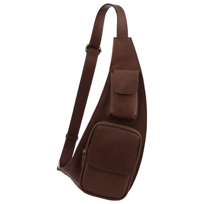 Leather crossover bag | men's sling bag