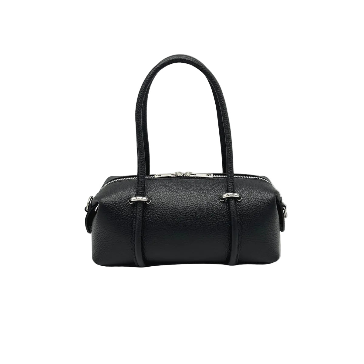 Negro handbag sobre fondo blanco