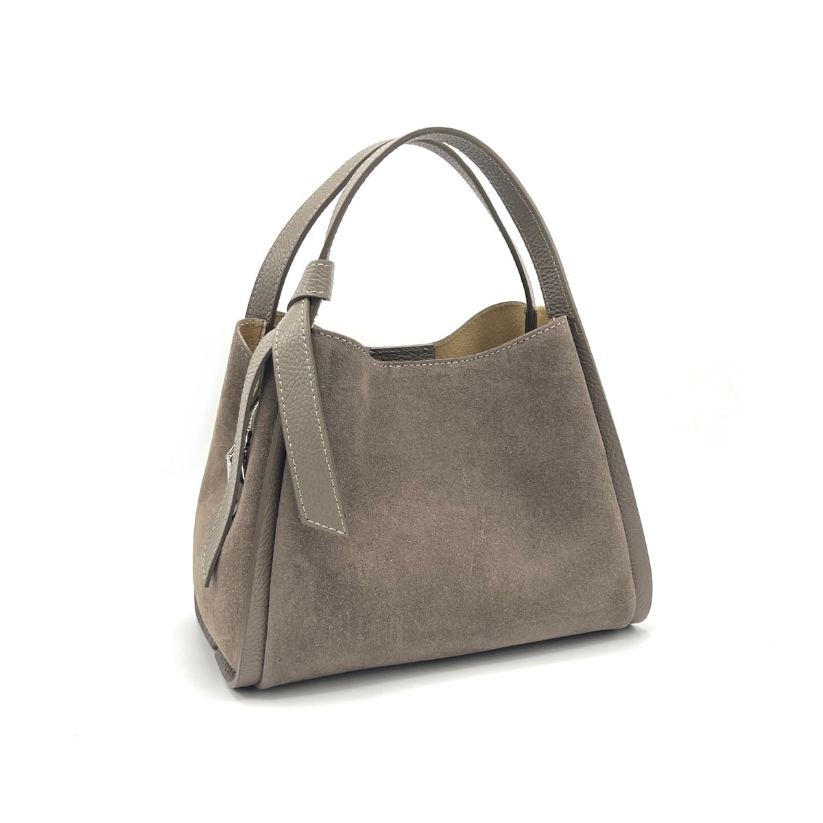 Pienza – Italian Suede Leather Tote Handbag – Espresso Brown