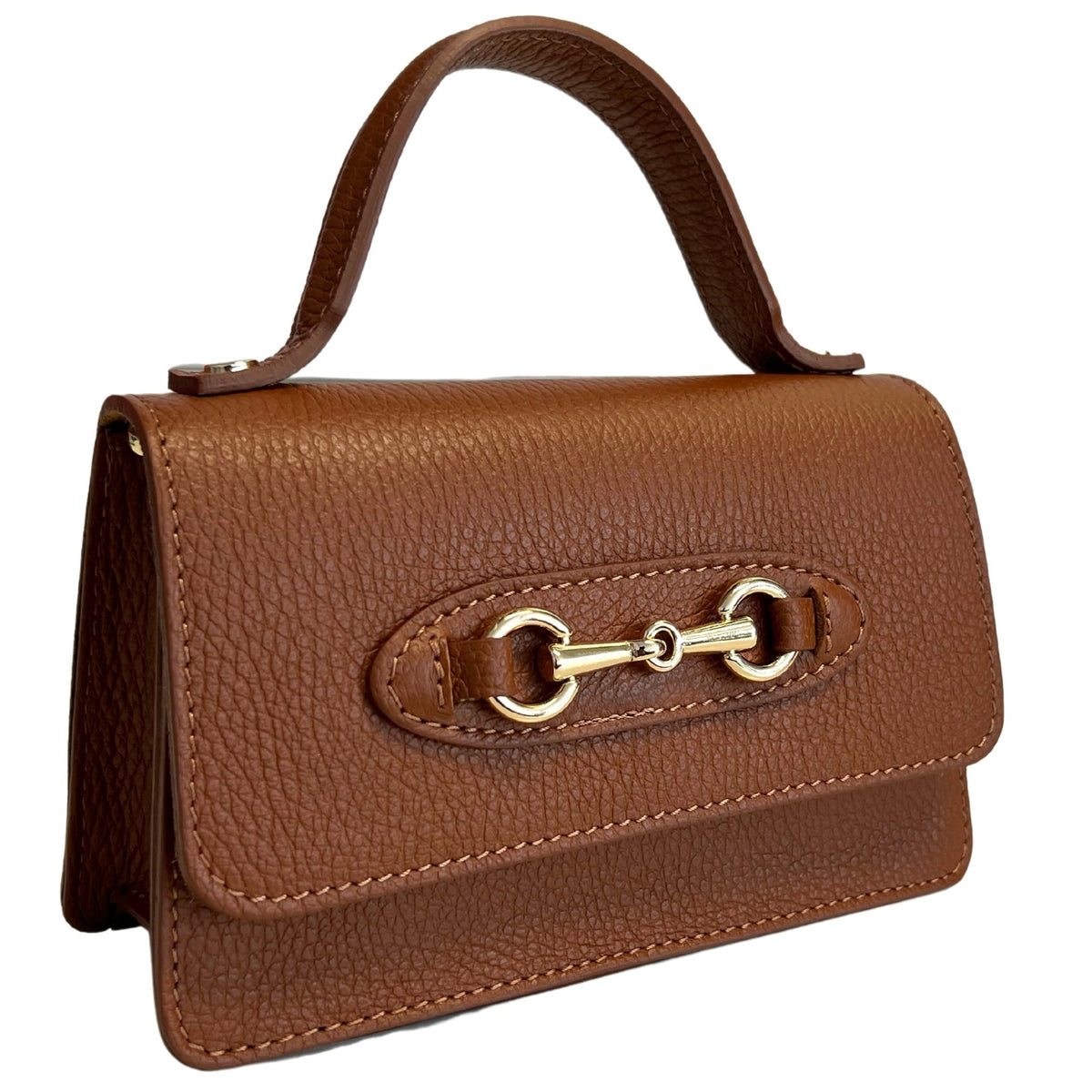 Sofia Leather Horse Bit Handbag with Chain Strap