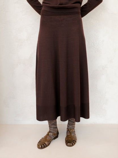 Extra Fine Merino Wool A-Line Skirt (3D-Knit)