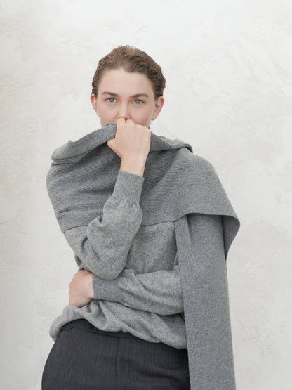 Sciarpa maxi a coste in puro cashmere
