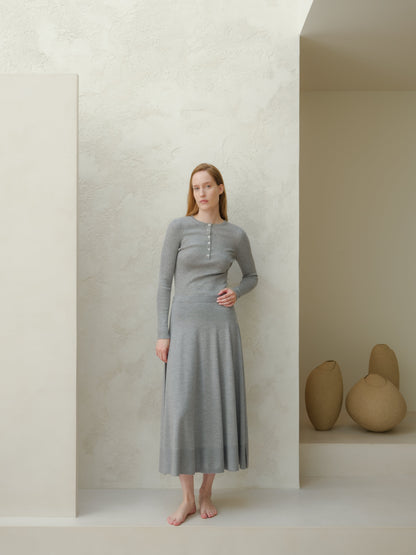Extra Fine Merino Wool A-Line Skirt (3D-Knit)