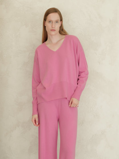 Wool & Cashmere Mix Maxi V-Neck Sweater