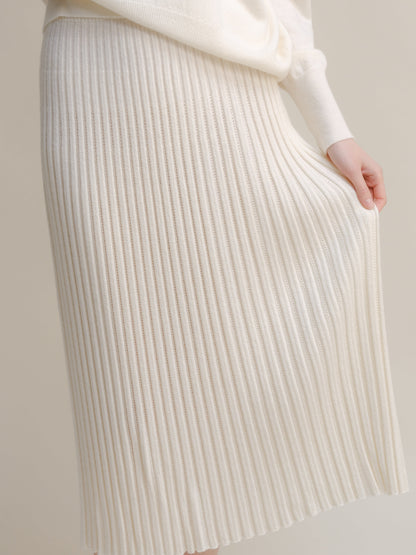 Cashmere Blend Perforated Skirt (3D-Knit)