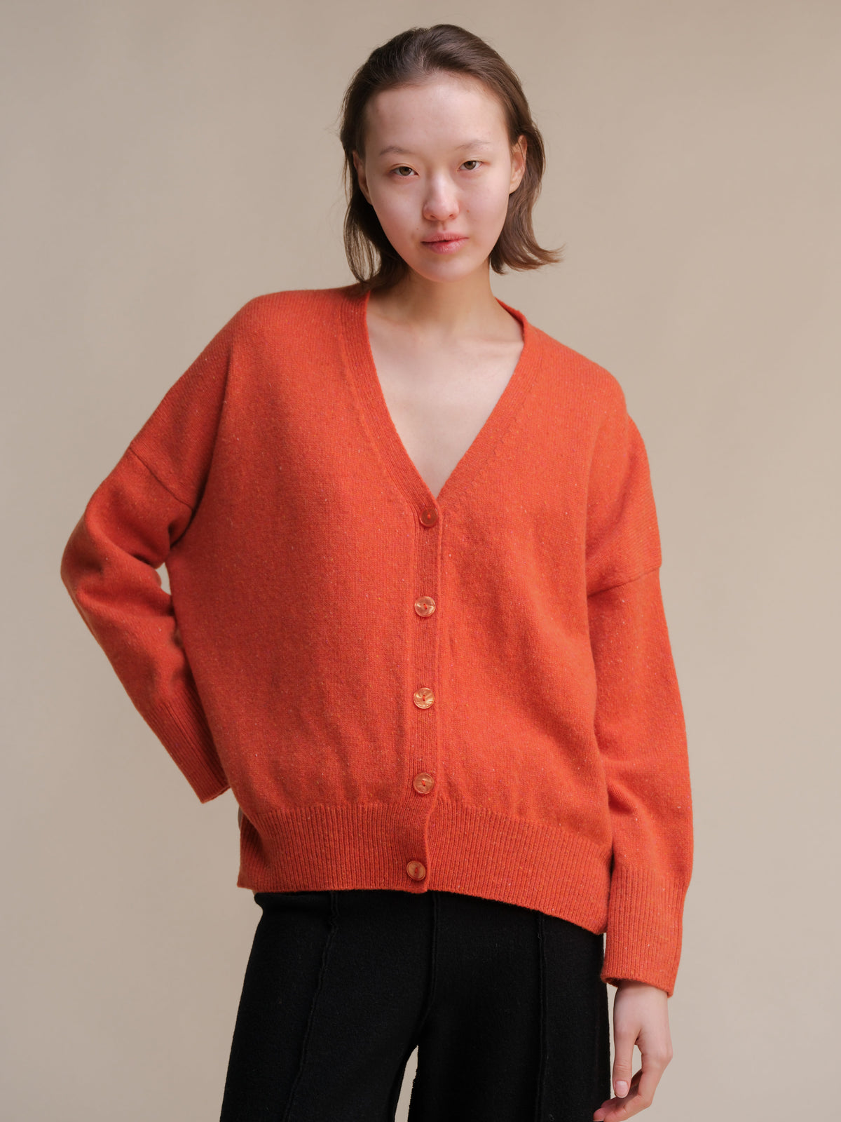 Cárdigan extragrande de tweed - Mezcla de lana
