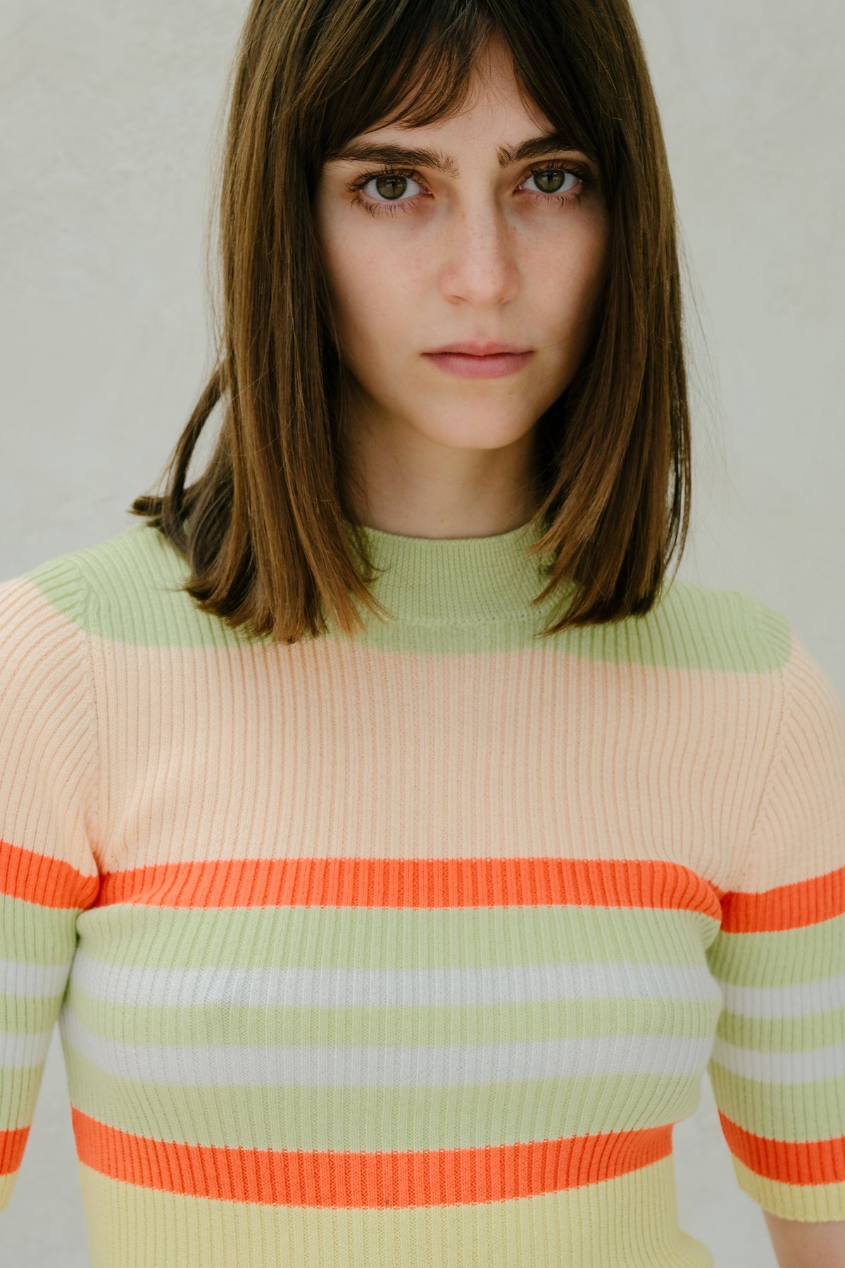 Pima Cotton Stripes Ribbed T-Shirt