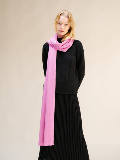 Sciarpa maxi a coste in puro cashmere