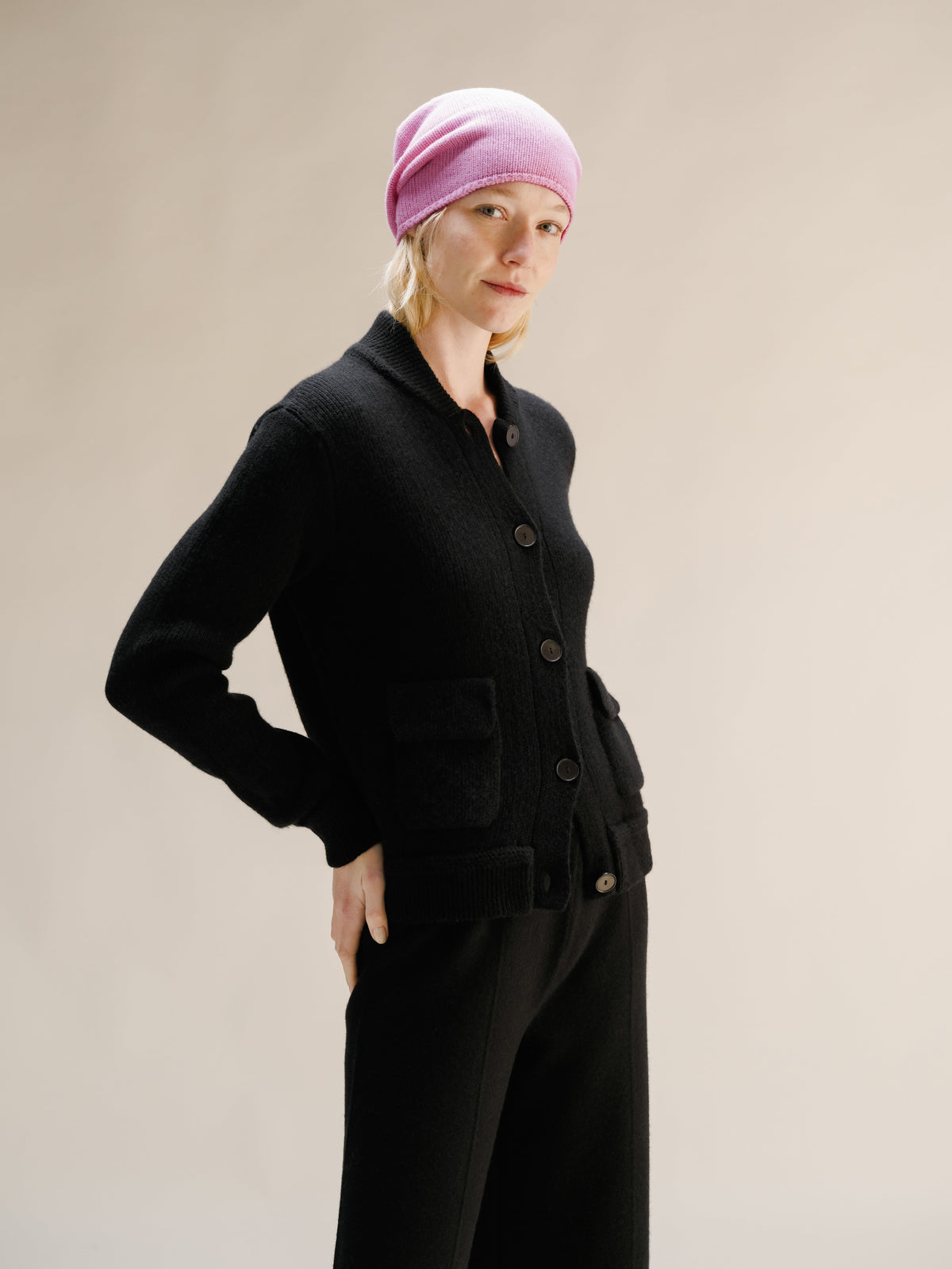 Wool & Cashmere Blend Beanie (3D-Knit)