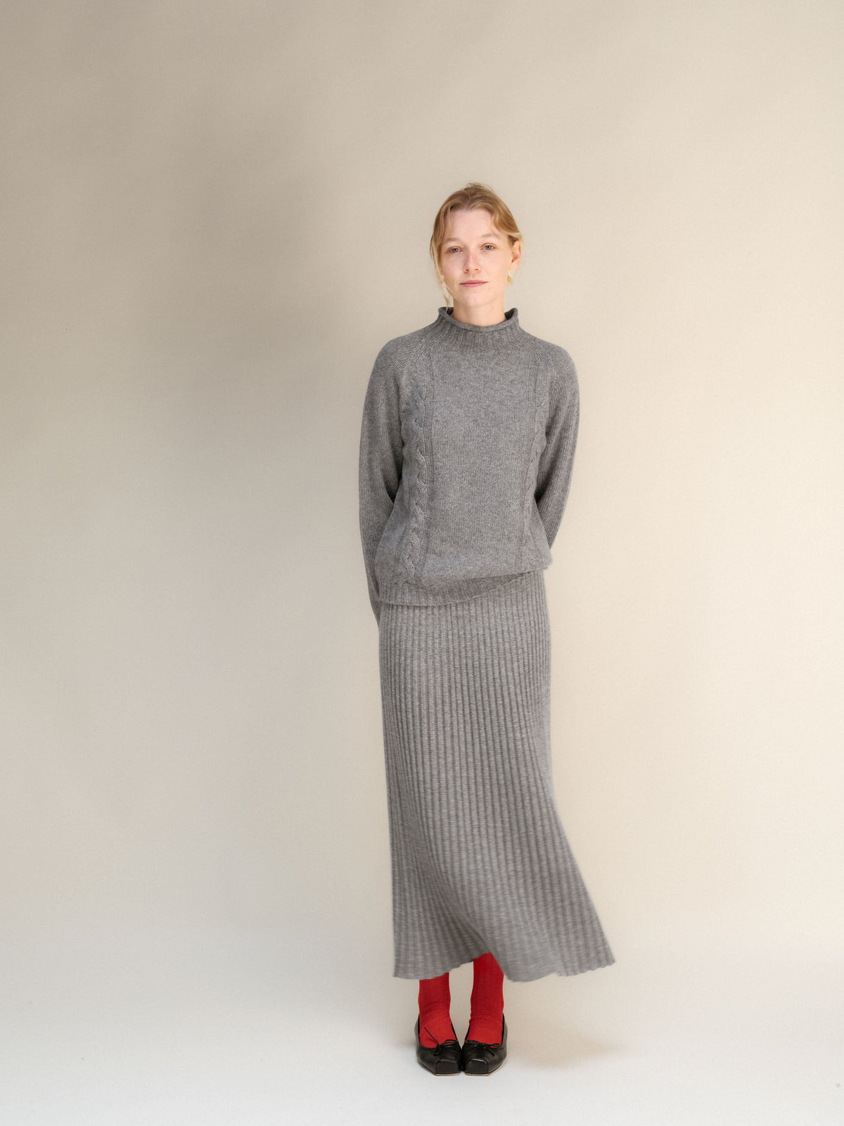 Cashmere Blend Perforated Skirt (3D-Knit)