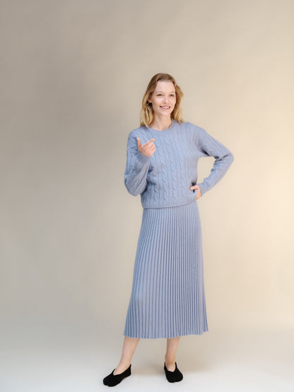 Cashmere Blend Perforated Skirt (3D-Knit)