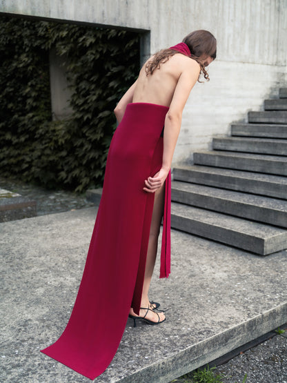 Sciarpa maxi a coste in puro cashmere