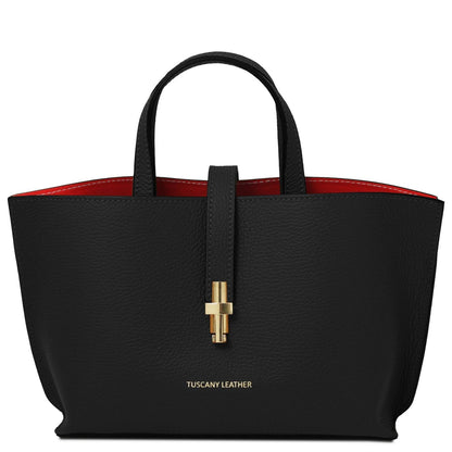 Leather handbags Black Agatha - Women's leather tote purse | TL142456 San Rocco Italia