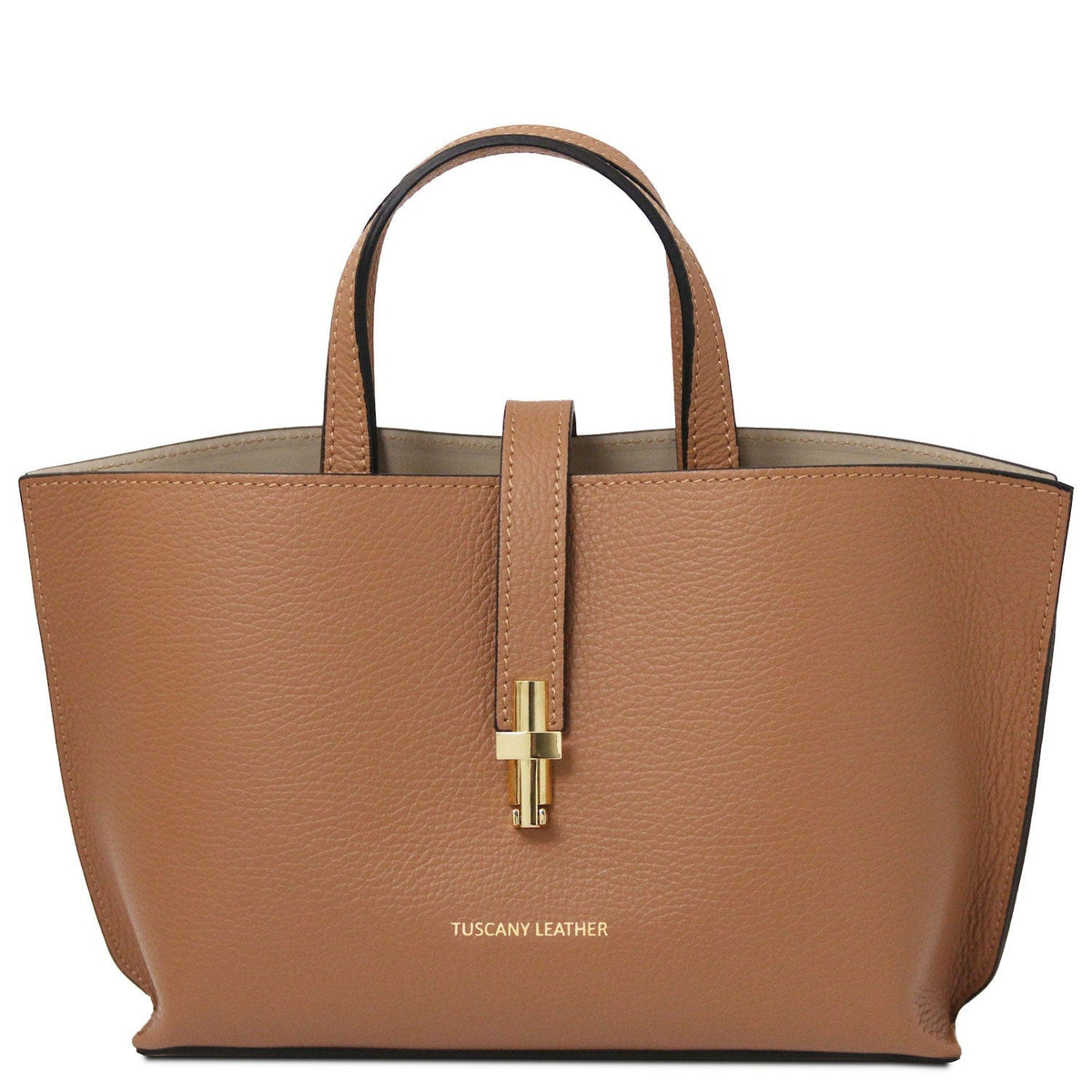 Leather handbags Caramel Agatha - Women's leather tote purse | TL142456 San Rocco Italia