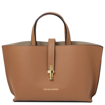 Leather handbags Caramel Agatha - Women's leather tote purse | TL142456 San Rocco Italia