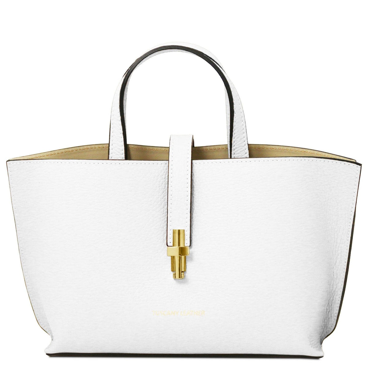 Leather handbags White Agatha - Women's leather tote purse | TL142456 San Rocco Italia