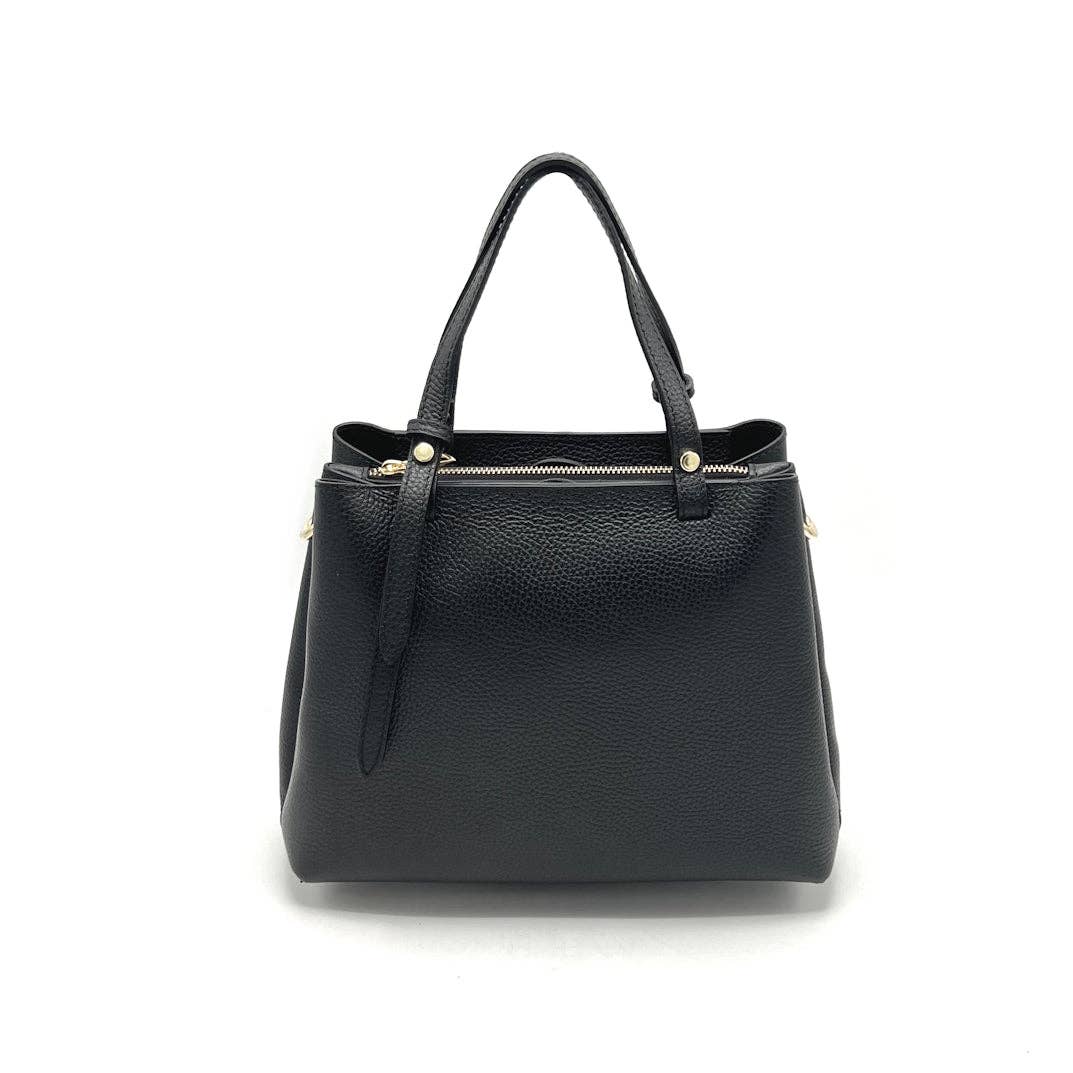 Leather handbags Black Arezzo – Italian Leather Tote Handbag San Rocco Italia