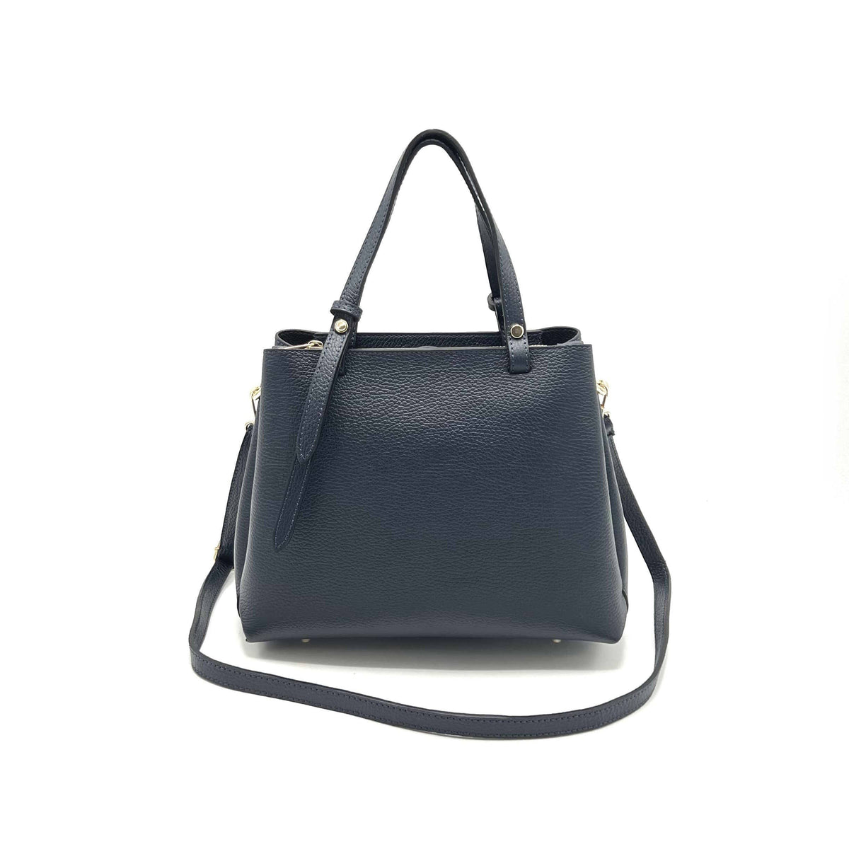 Leather handbags Dark Blue Arezzo – Italian Leather Tote Handbag San Rocco Italia