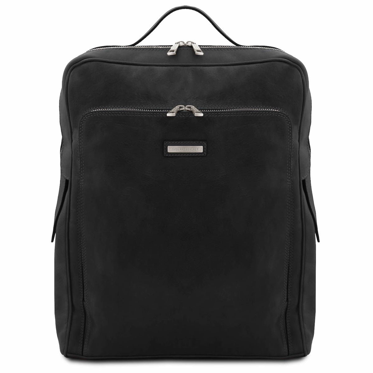 Leather laptop bags Black Bangkok - Matte leather laptop backpack - Large size | TL142336 San Rocco Italia