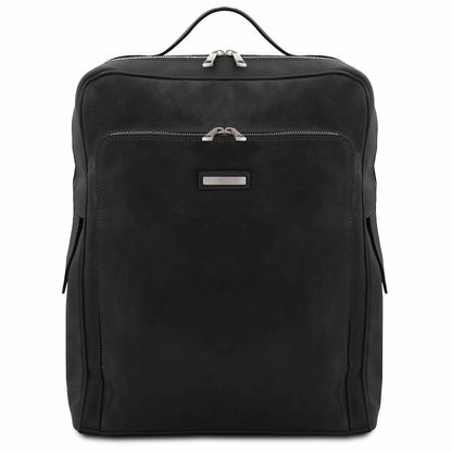 Leather laptop bags Black Bangkok - Matte leather laptop backpack - Large size | TL142336 San Rocco Italia