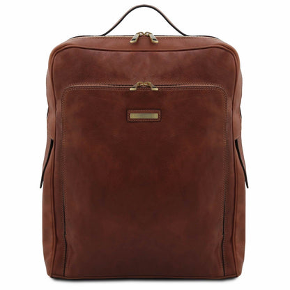 Leather laptop bags Brown Bangkok - Matte leather laptop backpack - Large size | TL142336 San Rocco Italia