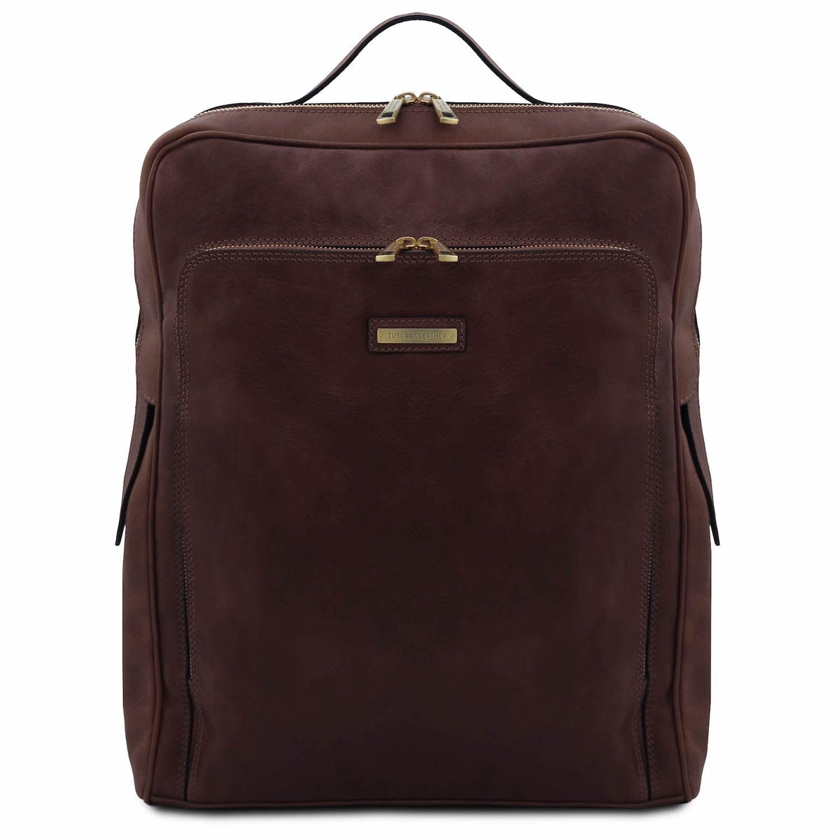 Leather laptop bags Dark Brown Bangkok - Matte leather laptop backpack - Large size | TL142336 San Rocco Italia