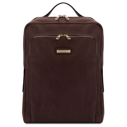 Lederrucksäcke Dunkelbraun Bangkok - Matt leather laptop backpack | TL141793 San Rocco Italia