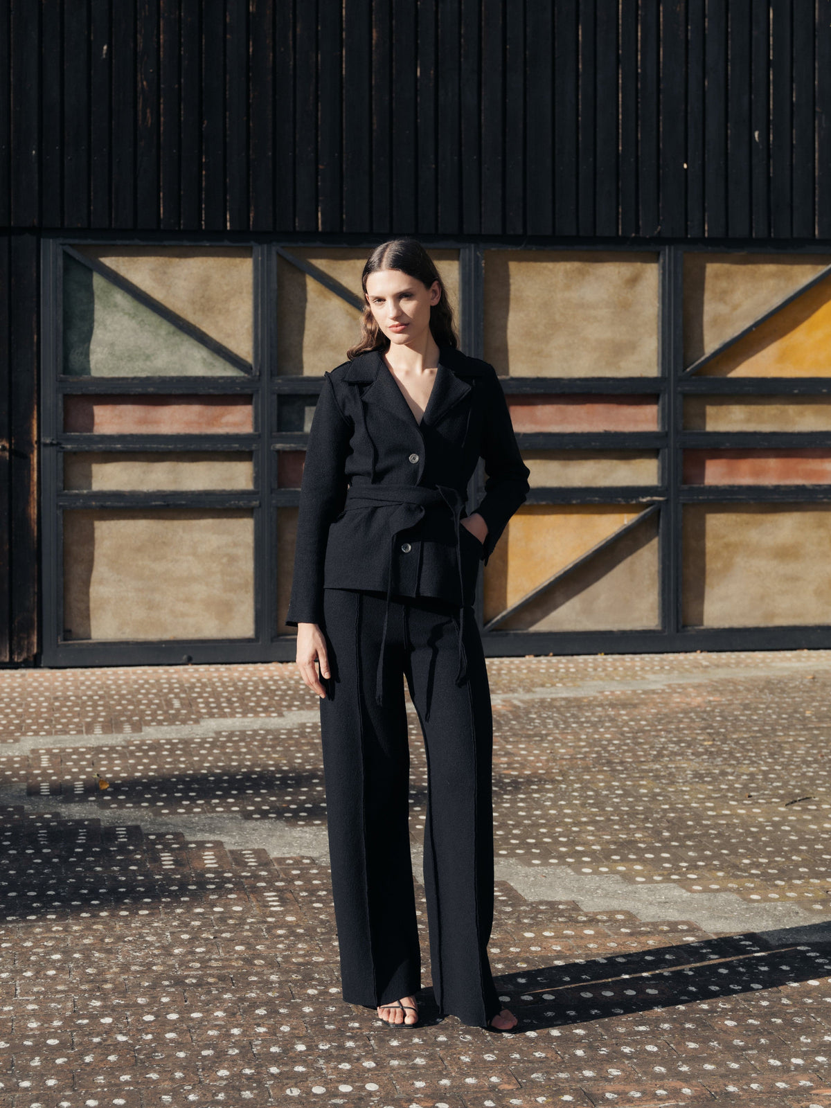 Knitwear Boiled Wool Bootcut Trousers San Rocco Italia