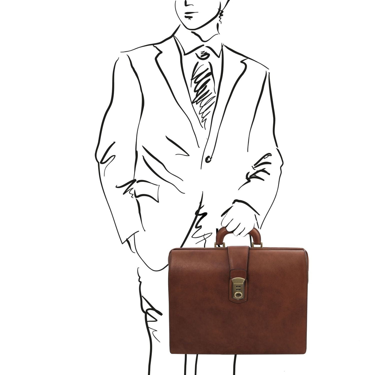 Doctor bags Canova - Leather doctor bag briefcase 3 compartments | TL142352 San Rocco Italia