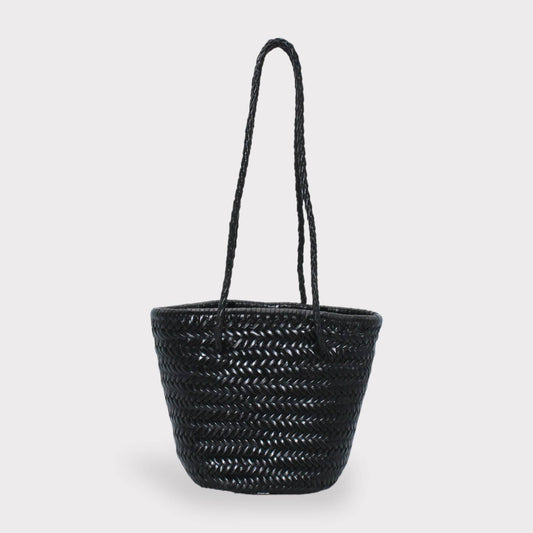 Handbag & Wallet Accessoires Carmel - Hand Woven Full Grain Leather Sac seau Noir San Rocco Italia