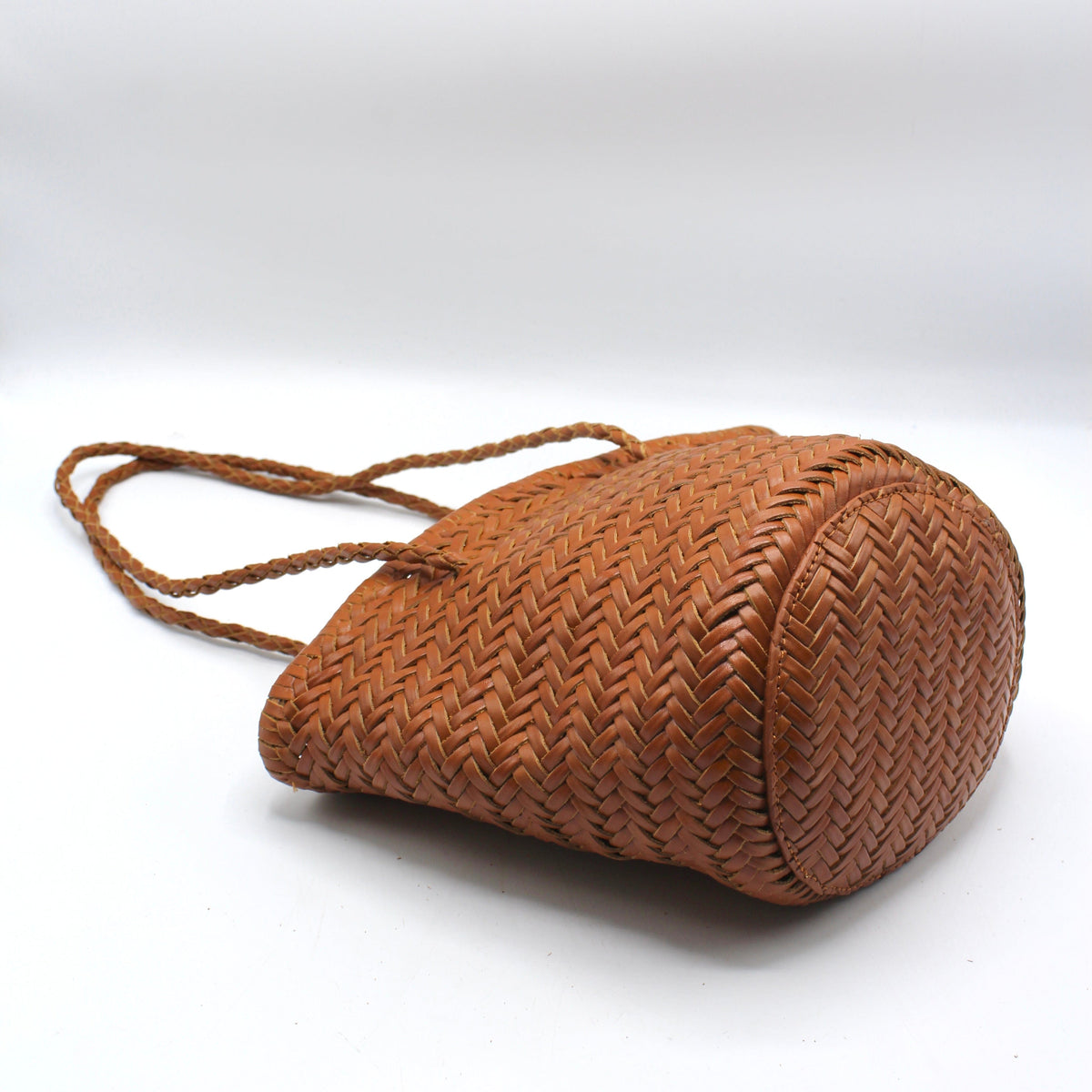Handbag & Wallet Acessórios Carmel- Hand Woven Leather Shoulder Mala bucket Castanho San Rocco Italia