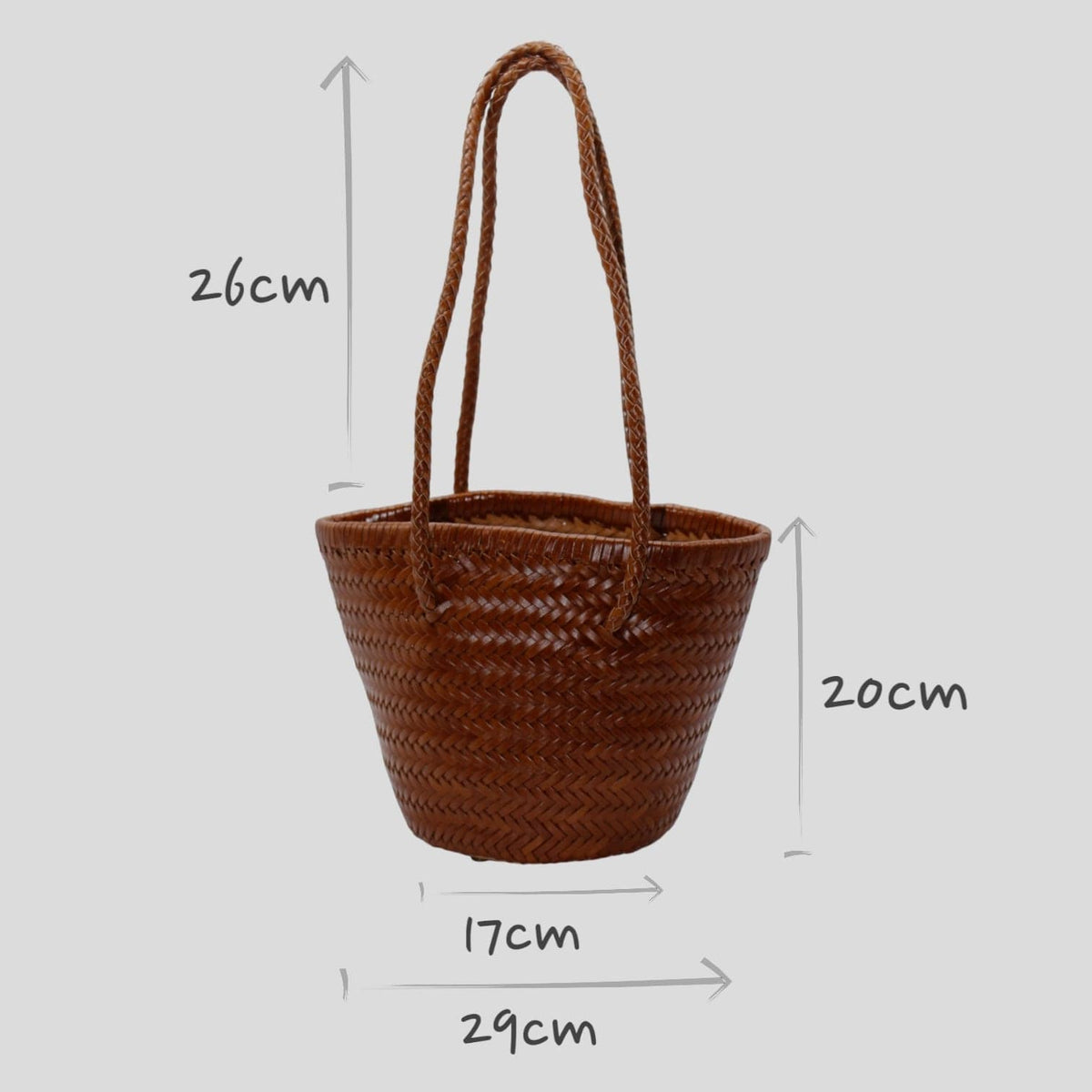 Handbag & Wallet Acessórios Carmel- Hand Woven Leather Shoulder Mala bucket Castanho San Rocco Italia