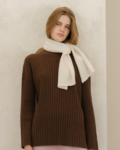 Knitwear Natural White Cashmere Mix Scarf San Rocco Italia
