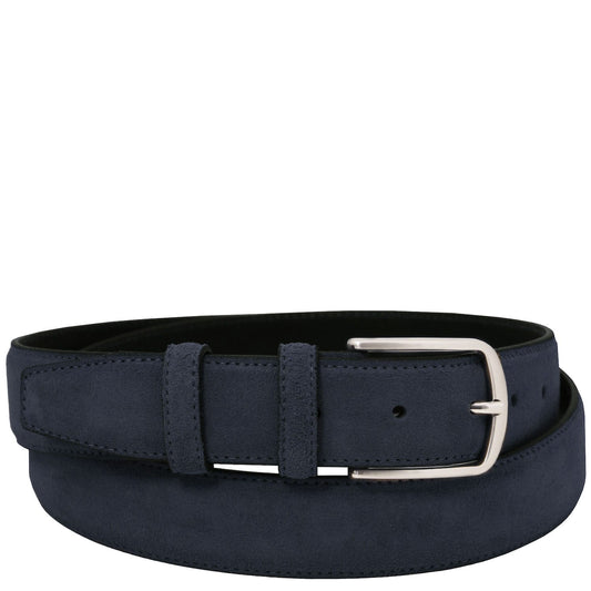 Leather Belts for men Dark Blue / 95 cm Casual suede leather belt 35mm | TL142536 San Rocco Italia