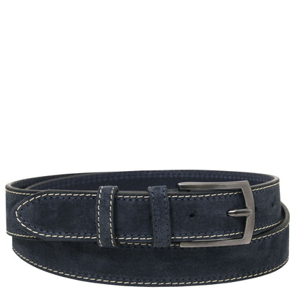 Leather Belts for men Bleu foncé / 95 cm Casual suede leather belt 35mm | TL142537 San Rocco Italia
