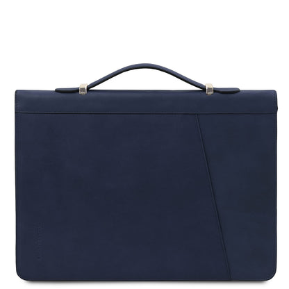 Cesare - Leather document case with handle and ring binder | TL142554