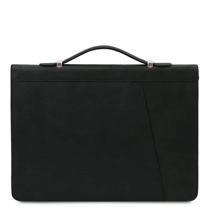 Cesare - Leather document case with handle and ring binder | TL142554