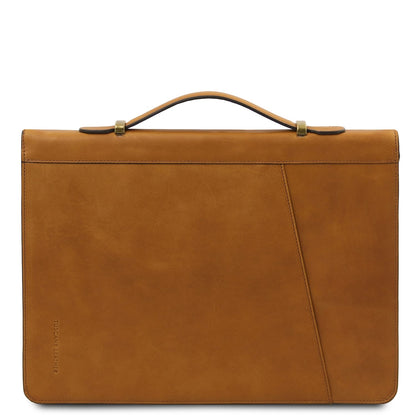 Cesare - Leather document case with handle and ring binder | TL142554