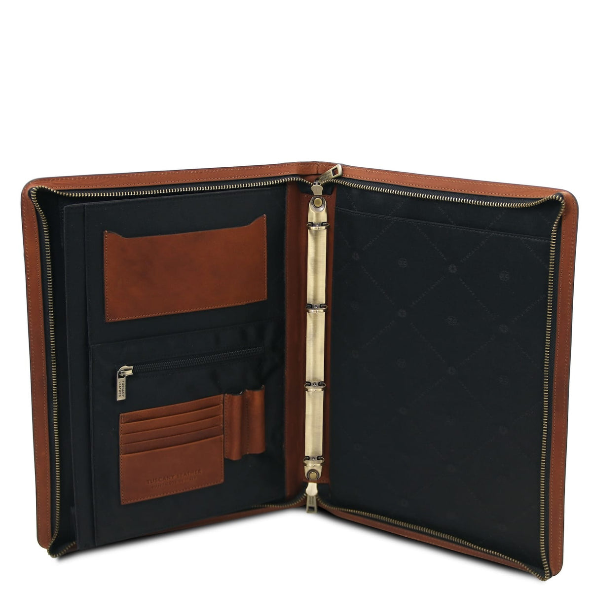 Cesare - Leather document case with handle and ring binder | TL142554