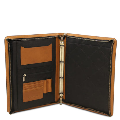 Cesare - Leather document case with handle and ring binder | TL142554